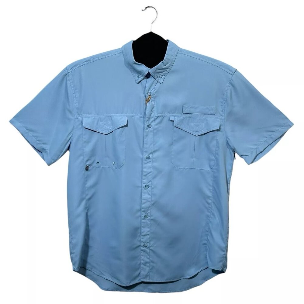 Stillwater Supply Co. Men's Ripstop Woven Shirt UPF 40+‎ Size M -XL Sky Blue